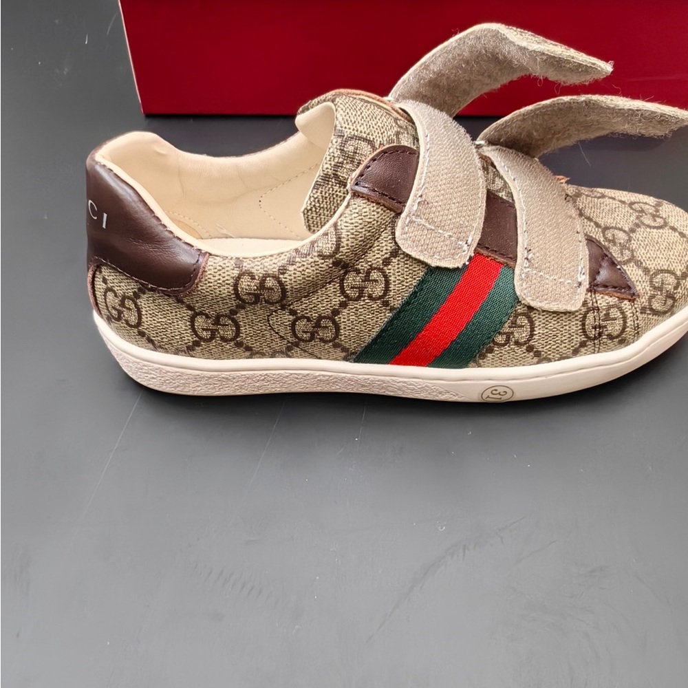 Gucci GG Monogram Velcro Sneakers - Beige/Brown - Picture 4 of 7